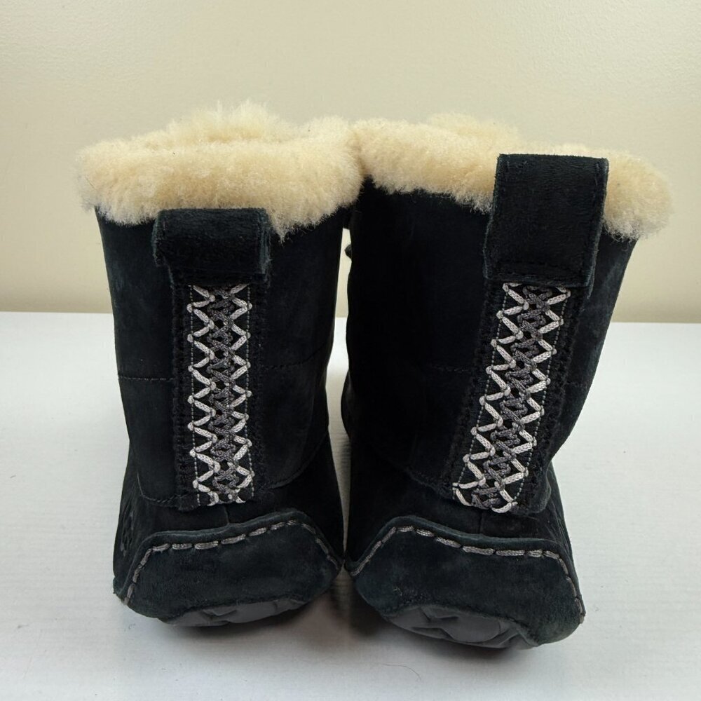 EUC UGG Chickaree Black Sheepskin Suede Lace Up Boots S/N 1007716 - Picture 4 of 11